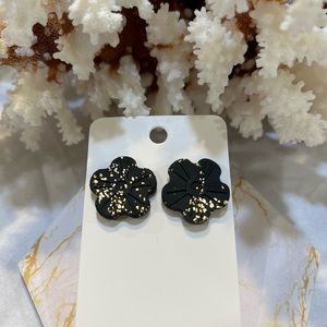 Black and gold clay earrings for all occasions